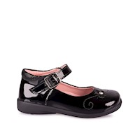 Zapato Maryjane Vestir JEFERS-017 Negro Rabbit Cuero